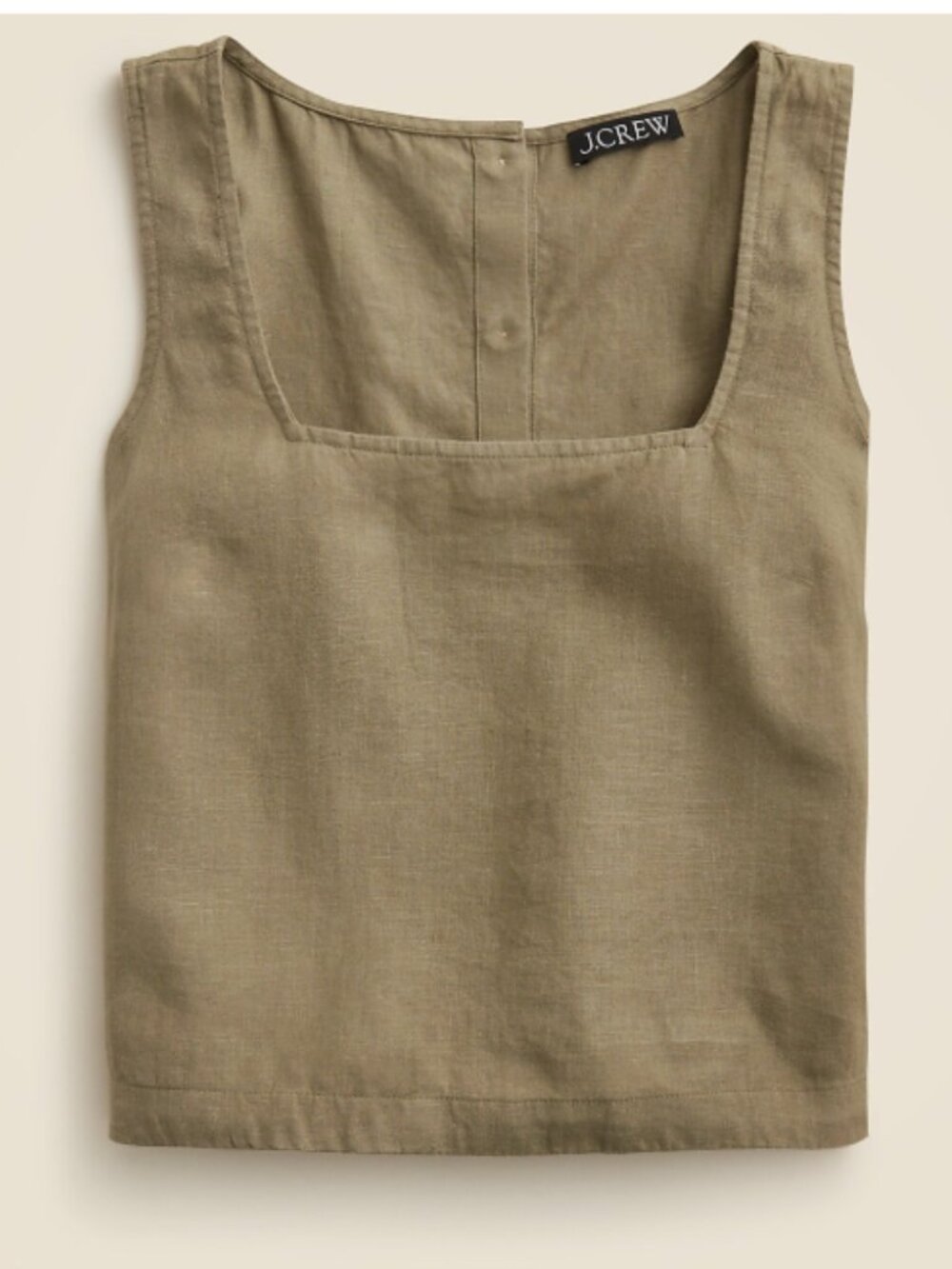 NWT J.Crew Squareneck top shirt 100% linen button details down the back Small